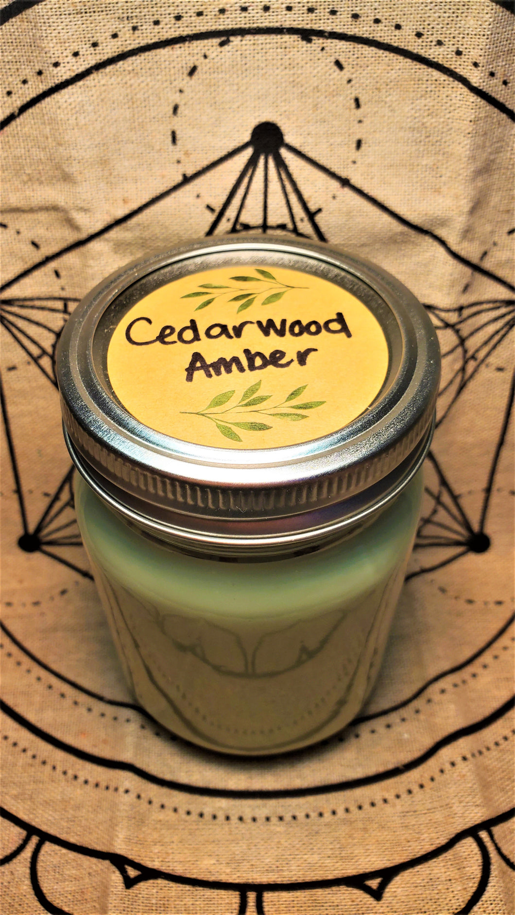 Cedarwood Amber Soy Wax Candle 12 oz.